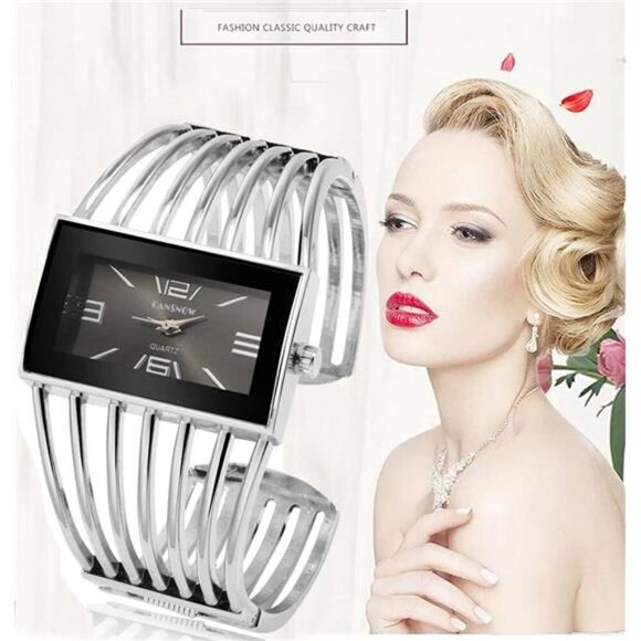 Luxury Womens Watches Analog Quartz Wrist Watch Rectangular Cuff Bracelet main image 7